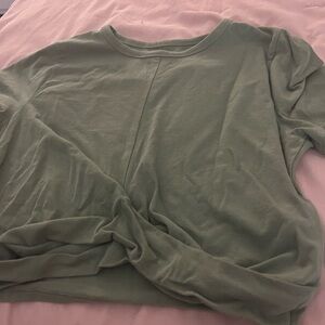 Hollister Green Tie Front Relaxed T-Shirt